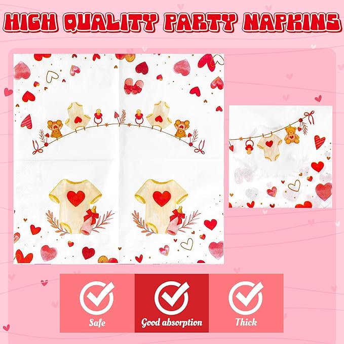 A Little Sweetheart Is On The Way Baby Shower Party Plates Supplies - Serves 24-96Pcs Bear Party Tableware Decoration Disposable Paper Plates Napkins Forks for Birthday