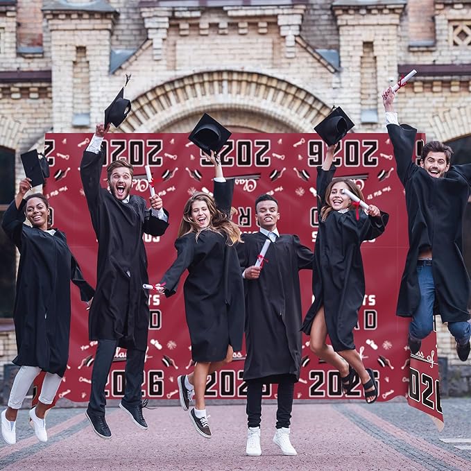 OHOME Maroon Graduation Decorations Class of 2026 - Graduation Party Decorations 2026 - Disposable Plastic Tablecloth for Class of 2026 Decorations Party Favors Supplies Banner,54" X 108",2 Pack