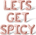 Letter Balloons - LETS GET SPICY 16" Inch Alphabet Letters Foil Mylar Balloon Bachelorette Party Banner (Rose Gold)