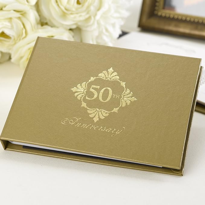 Hortense B. Hewitt Wedding Anniversary Guest Book, 50th Anniversary Flourish, 7.5" x 5.75"