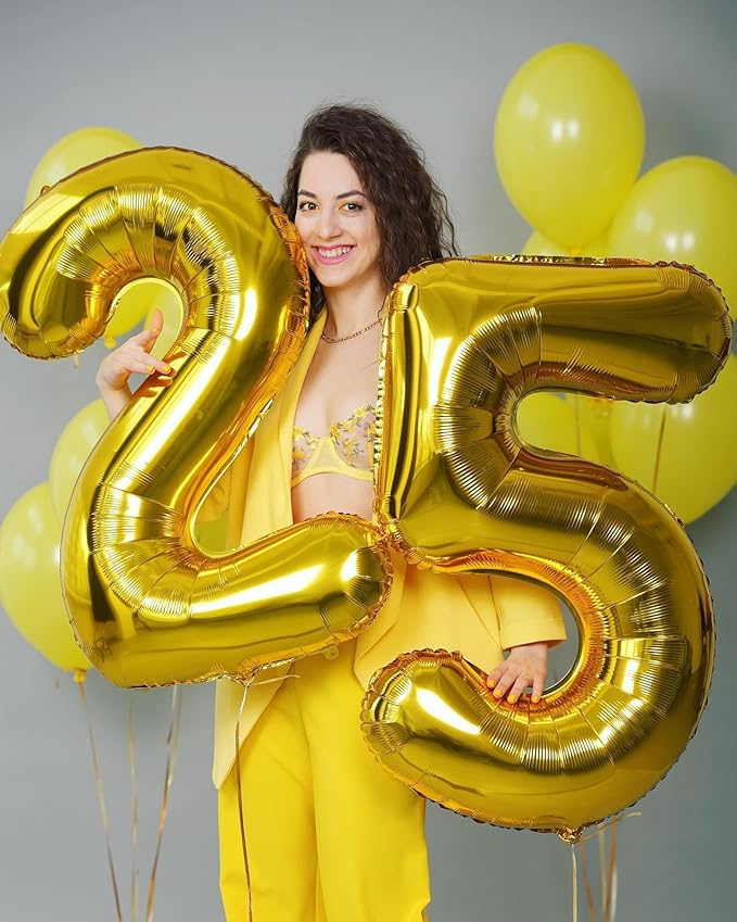 Gold Number 18 Balloon 40 inch, 18 Number Balloons, 18th Gold Birthday Decorations, 18 Year Old Girls Boys Golden Party Supplies