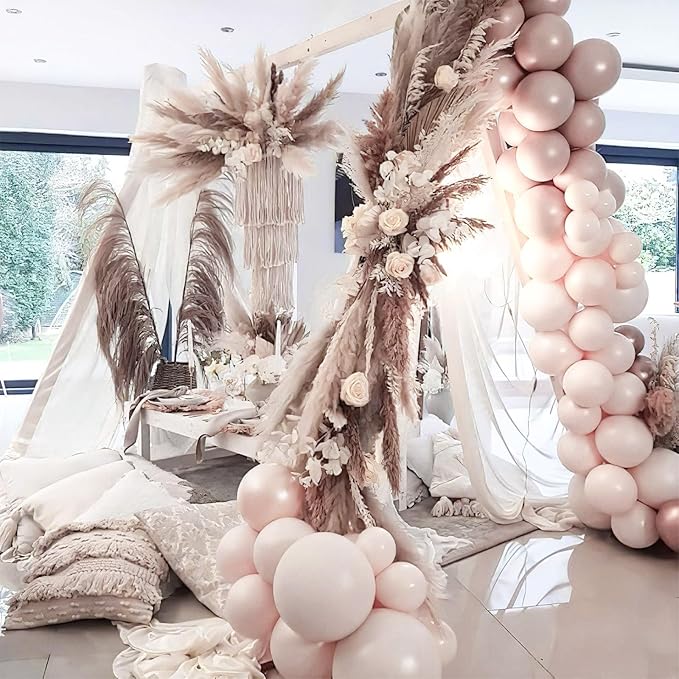 PartyWoo Beige Balloons 101pcs 12 Inch Boho Cream Ivory Neutral White Latex Balloons for Graduation Wedding Anniversary Engagement Bridal Shower Baby Shower Birthday Party Decorations White-F60