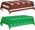 Football Party Decorations Disposable Tablecloth, 2 Pack, 54 x 108 Inch Plastic Touchdown Table Cover for Super Bowl, Birthday, Tailgate, Game Day Party Supplies