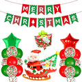KatchOn, Merry Christmas Decorations Indoor - Huge, Pack of 25 | Merry Christmas Banner, Santa Balloon, Star Balloons for Holiday Decorations | Xmas Balloons for Xmas Decoration