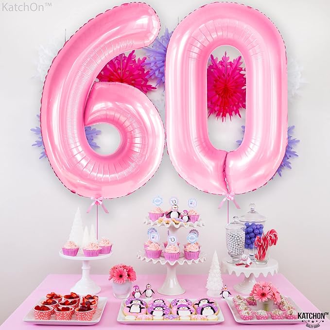 KatchOn, Huge 40 Inch Light Pink 0 Balloon - Pink Balloons | Zero Balloon, Light Pink Party Decorations | Pink Birthday Decorations for Women | 0 Light Pink Number Balloon for Anniversary