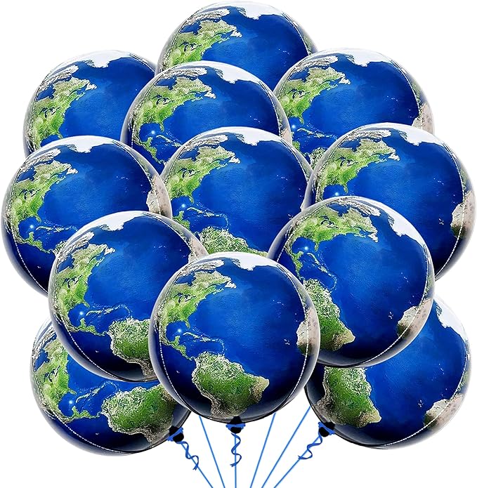 KatchOn, Globe Balloons Set - 22 Inch, Pack of 12 | World Balloons for Around the World Party Decorations | Earth Balloon for Earth Day Decorations, International Party Decoration | Travel Theme Party