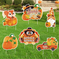 Thanksgiving Yard Signs with Stakes, 6-Pack Thanksgiving Decorations Outdoor Turkey Yard Signs, Fall Outdoor Decorations, Squirrel, Turkey, Gnome, Pumpkin, bumper harvest Car, Lawn Signs for Outside