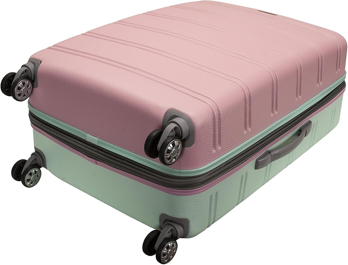 Rockland Melbourne Hardside Expandable Spinner Wheel Luggage, Checked Large 28", Mint