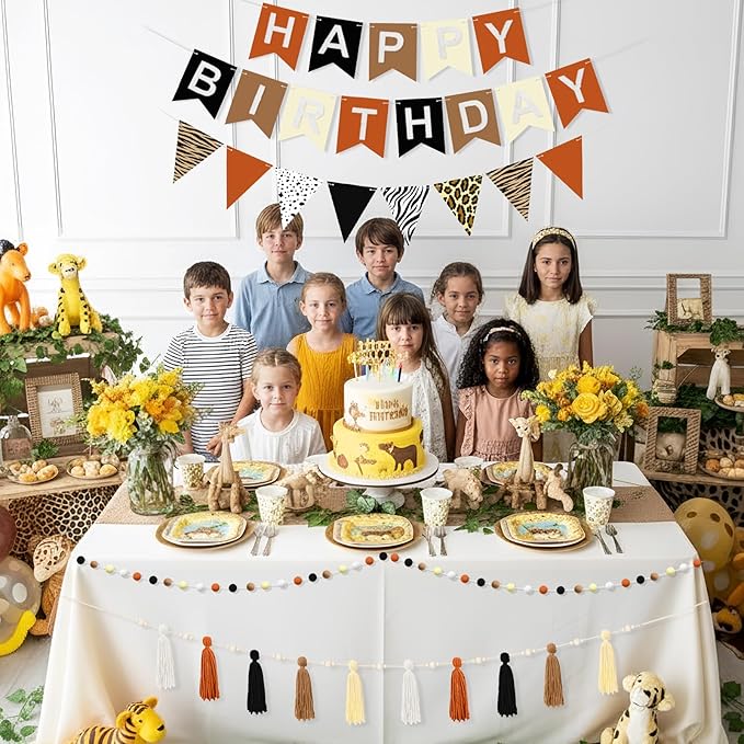 139 Pcs Felt DIY Custom Banner Kit Include 104 Letters 18 Swallowtail Flags 15 Pennants 2 Pcs Pom Pom Garland Tassel Pompom Decoration for Home Baby Shower Birthday(Brown)