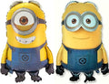 Toyland® Pack Of 2 - 75cm (30") Minion Foil Balloons - 1 x Dave & 1 x Stuart Shaped Character Foil Balloons - Children's Party Balloons