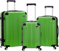 Rockland London Hardside 3 Piece Expandable Spinner Wheel Luggage Set, (20"/24"/28"), Green