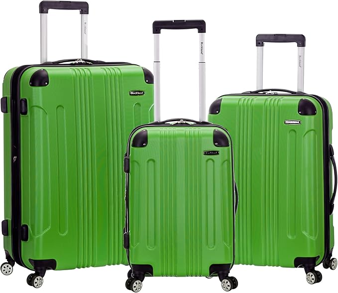 Rockland London Hardside 3 Piece Expandable Spinner Wheel Luggage Set, (20"/24"/28"), Green