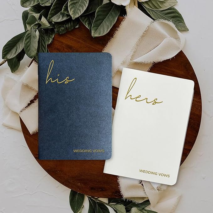 WeddingGiftsWedding Vow Books His and Hers, Wedding Vow Books with Soft Touch Gold Foil Engraving, Wedding Essentials, Wedding Accessories