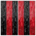 KatchOn Red and Black Fringe Curtain - 6.4x8 Ft Pack of 2 | Red and Black Streamers for Casino Theme Party Decorations | Foil Fringe for Anniversary, Bachelorette | Graduation Decorations 2026