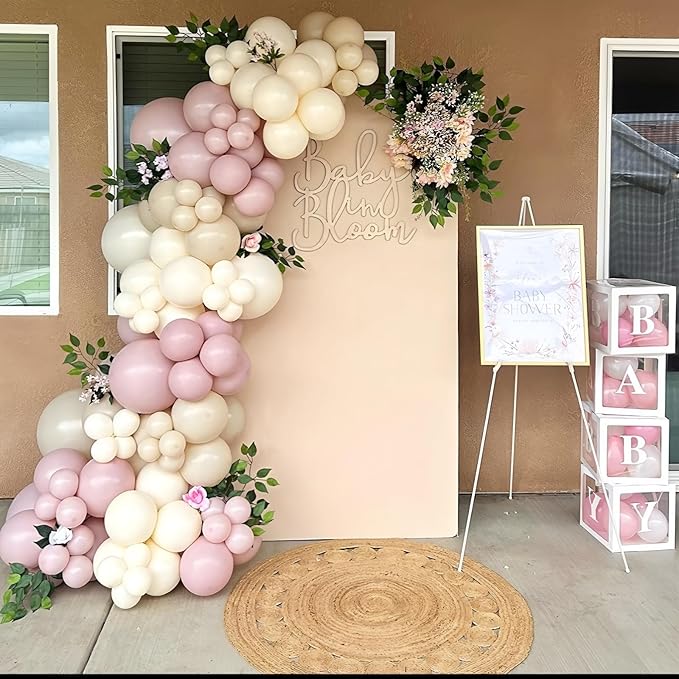 Dusty Pink Balloons 5inch Small Cavern Pink Balloon 60pcs Mini Round Retro Boho Blush Light Rose Latex Balloon for Arch Garland Girls Birthday Party Decoration Wedding Baby Bridal Shower Bachelorette