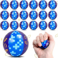 24 PCS Blue Golden Rings Stress Balls for Kids Party Favors, 1.57 Inch Anxiety Relief Fidget Sensory Toys Golden Rings Theme Squeeze Toys Bulk for Birthday Goodie Bags Carnival Gifts Classroom Prizes