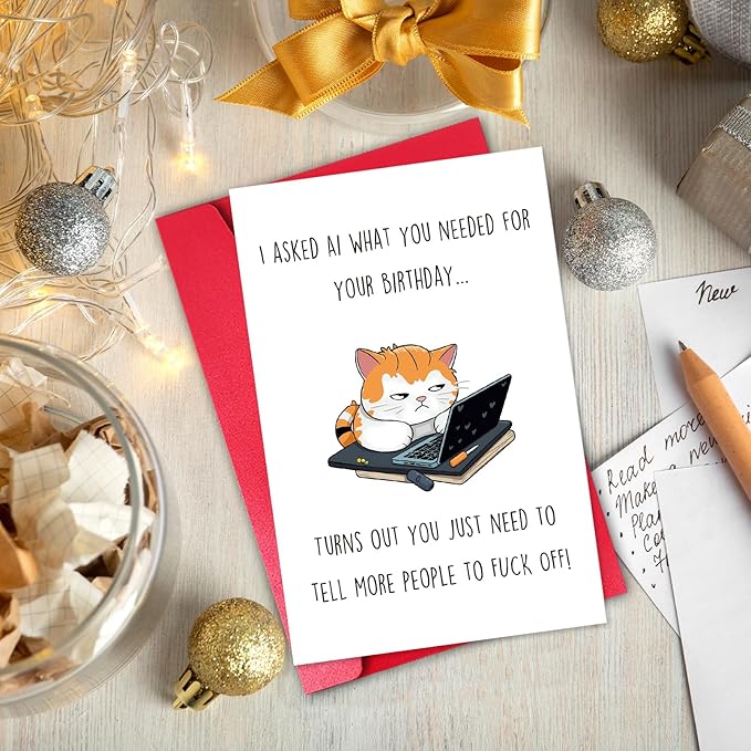 Funny Adult Humor Birthday Card, Sassy Birthday Card 8.5x 5.7 Inch with Envelope for Best Friend Coworker Gifts