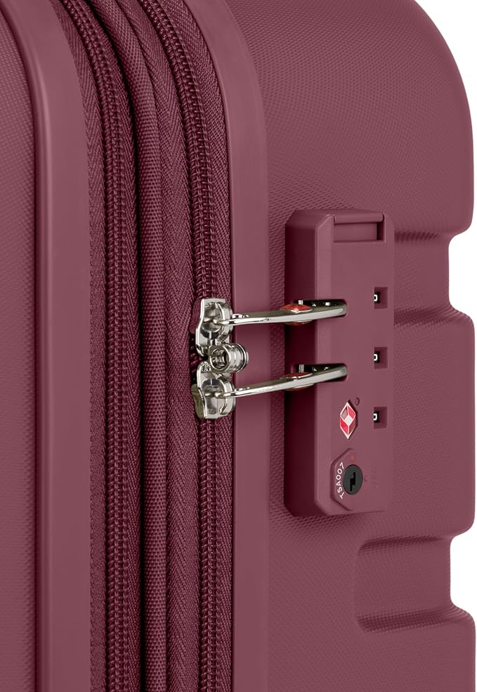 SwissGear 7366 Signature Hardside Expandable Luggage with Spinner Wheels, TSA Lock, Cup-Holder, Merlot, Carry-On 19-Inch