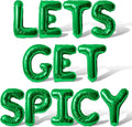 Letter Balloons - LETS GET SPICY 16" Inch Alphabet Letters Foil Mylar Balloon Bachelorette Party Banner (Green)