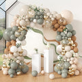 Amandir 173Pcs Dusty Green Nude Balloon Arch Garland Kit, Blush Cream White Sand Avocado Green Brown Gold Confetti Balloons for Neutral Shower Gender Reveal Wedding Birthday Party Decorations