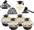 Gyufise 24Pcs 2026 Lawyer Graduation Cupcake Toppers Gold Black Glitter Class Of 2026 Lawyer Grad Cake Toppers Cap Diploma Cupcake Picks 2026 Graduation Theme Party Cake Decorations Supplies