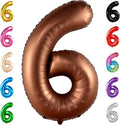 KatchOn, Giant Coffee Brown Number 6 Balloon - 40 Inch | 6th Birthday Balloon for 6th Birthday Decorations | 6 Balloons for Birthday | 6 Year Old Balloons for 6 Year Decorations