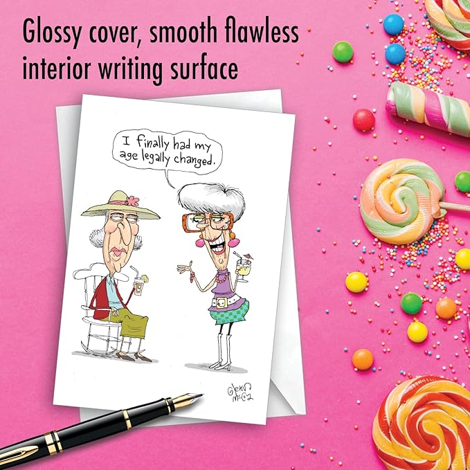 NobleWorks Funny Birthday Greeting Card with 5 x 7 Inch Envelope (1 Card) Bday Changed Age C11086BDG