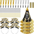 New Years Eve Party Supplies 2026 30PCS Happy New Years Decoration Hats Headband for 2026 Party Props Festival Decorations Count Down NYE Party Supplies Favors (Glod Black)