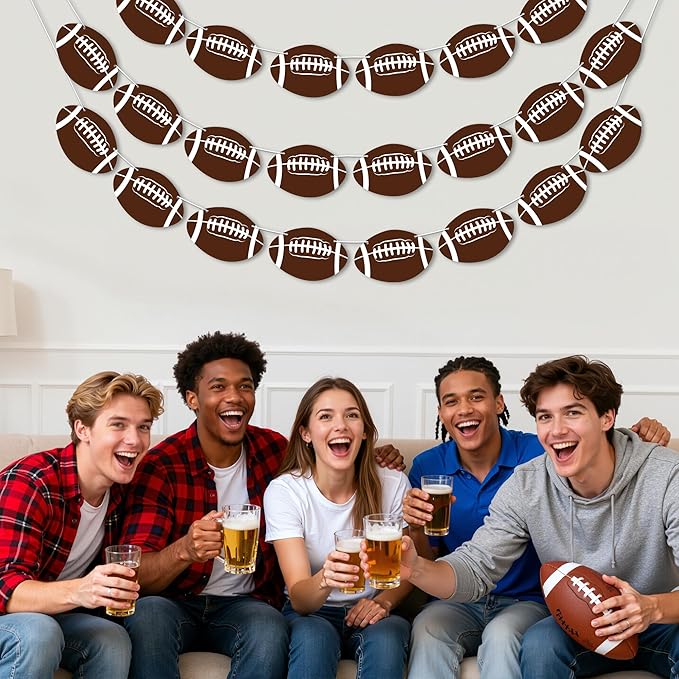 OHOME Football Party Decorations for Super Game Bowl 2026 - Game Day Banner | Football Party Decorations Supplies Favors Indoor Outdoor - Birthday Hanging Backdrop Sports Theme Decor for Wall Home