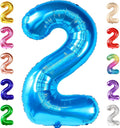 KatchOn, Big Blue Number 2 Balloon - 40 Inch | Baby Shark Birthday Decorations 2nd Birthday Boy | Blue 2 Balloon Number | Balloon for Ocean Party Decor | Number Balloons for Anniversary Decorations