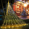 Christmas Decoration Lights, Outdoor Christmas String Lights 320 LED 11.5 Ft Waterfall Tree Light with Big Star Topper 8 Light Modes for Xmas New Year Holiday Garden Yard Indoor Outdoor Decor