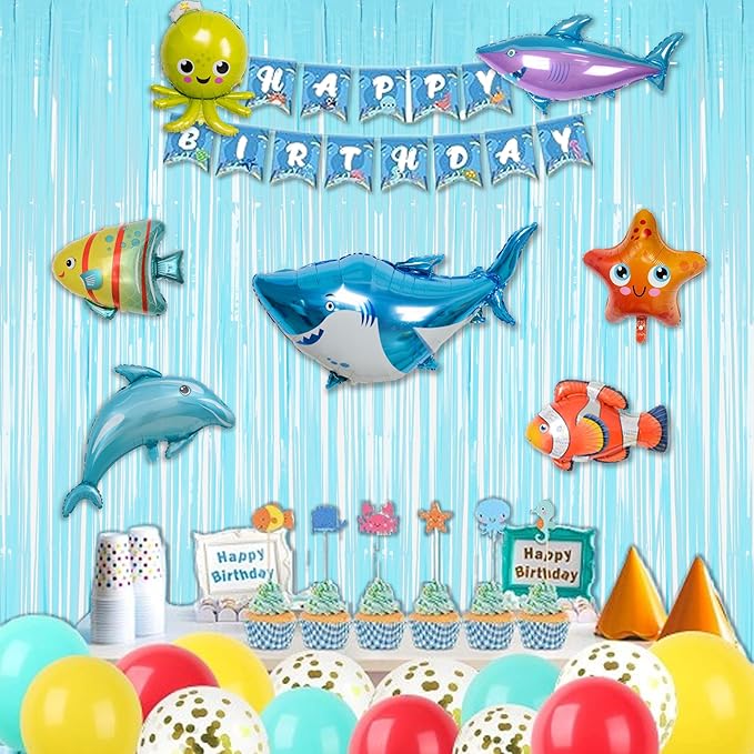 BRAVESHINE Fringe Curtains Backdrop - 2Pcs Pastel Blue Party Streamers Backdrop for Easter/Winter’s Snowflake/Frozen/Boy/Under Sea/Ocean/Shark/Mermaid/Bachelorette/Birthday Decorations