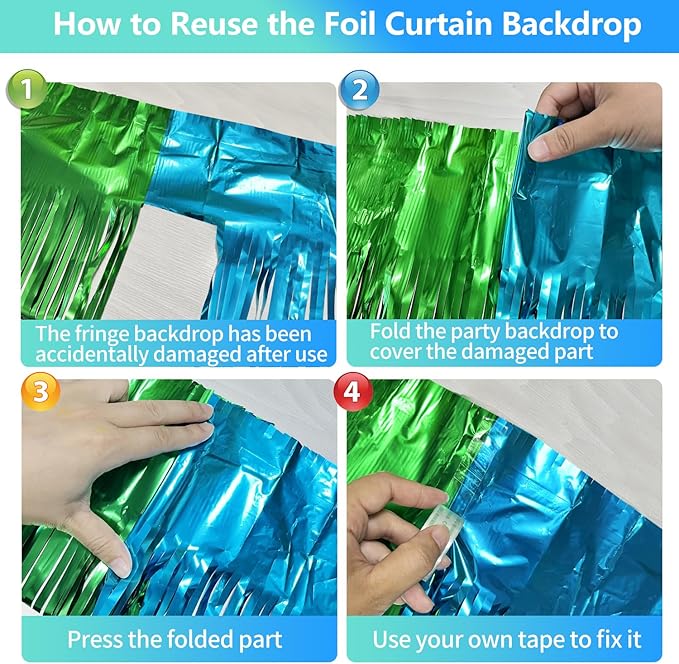 2 Pack Rainbow foil Fringe Backdrop Curtains, 3.3x6.6FT Rainbow Party Decorations Tinsel Backdrop Fringe Curtain Party Streamer for Engagement Graduation Pride Back to School