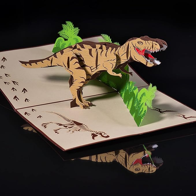 T Rex Dinosaur Birthday Card by Devine Popup Cards | 3D Cards Pop Up Birthday Cards Kids Dad Husband | Pop Up Greeting Cards | Funny 3D Card | Father Boy Son