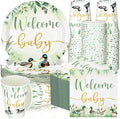 Hushee 200 Pcs Mallard Duck Baby Shower Paper Plates Napkins Cups Baby Shower Party Supplies Tableware Set Disposable Cup Napkin for 50 Guest Party Decoration