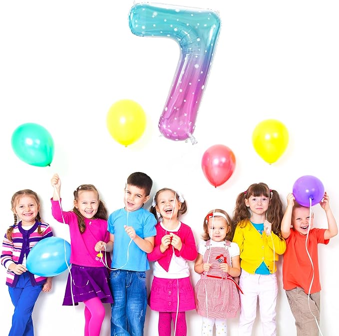 Number 7 Balloon, Large number balloons 40 inch, 7th Birthday Party Decorations Supplies 7 Year Old Birthday Sign Decor