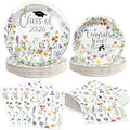 2026 Graduation Party Decoration Plates Set, Wildflower Graduation Disposable Paper Plates & Napkins, Class of 2026 Dessert Floral Dinnerware Set for Congrats Grad Spring Birthday Party Decor