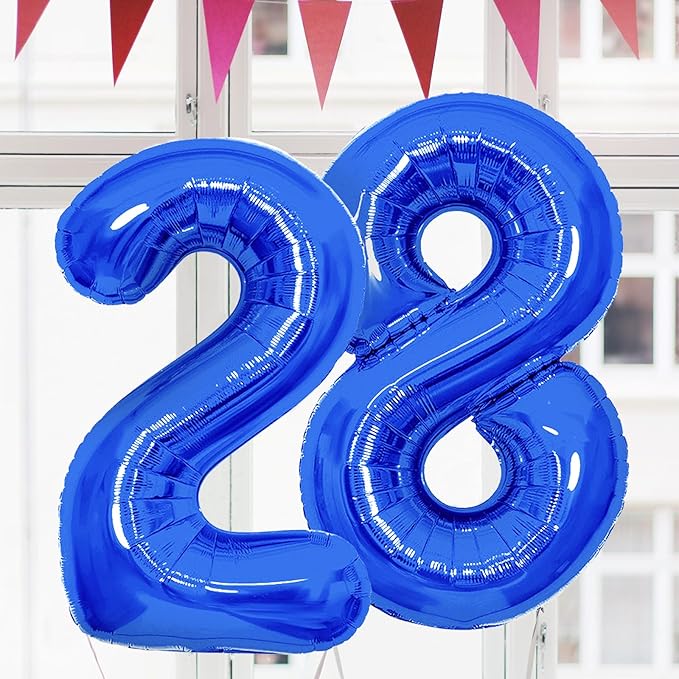 Number Balloons Navy Blue Balloons - Giant Number 10 Balloon, 10 20 30 40 50 Numbers Balloon Birthday Decorations, Blue Party Supplies for Boy Men