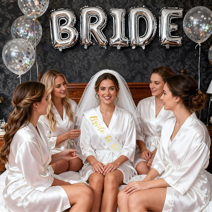 Gold Bride to Be Sash Veil for Bachelorette Party Accessories, 2 Pack Bride to Be Decorations Set for Women and Girls, Bridal Shower Decorations, Engagement Gifts for bride