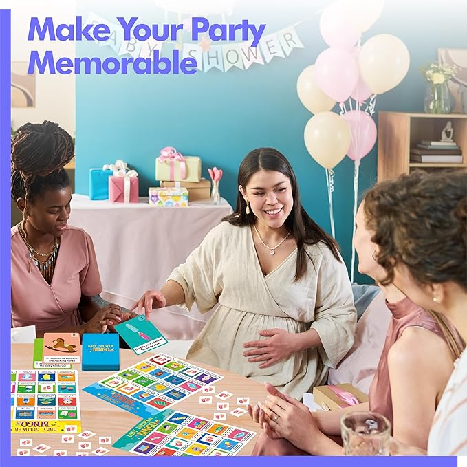 Baby Shower Bingo Game, 50 Bilingual Spanish & English Bingo Cards for Gender Reveal Party, Baby Shower, Game Favors, Supplies, Decorations for Adults (50 Players)