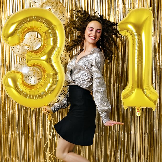 Gold Number 1 Balloon 40 Inch, Big Large Foil Helium Number Balloons, Jumbo Giant Mylar Number 1 Balloons for 1st first Birthday Party Decorations Supplies Anniversary
