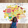 ZOIIWA Ice Cream Coloring Poster Giant Coloring Poster Large Sweet Treats Coloring Tablecloth Jumbo Coloring Books Classroom Home Birthday Party Supplies Favor 31.4 x 43.3 Inch