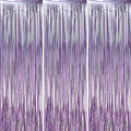3.3 x 6.6 ft Foil Fringe Backdrop Curtains, Tinsel Streamers Party Decorations, Fringe Backdrop for Birthday, Baby Shower, Gender Reveal, Graduation (3, Light Purple)