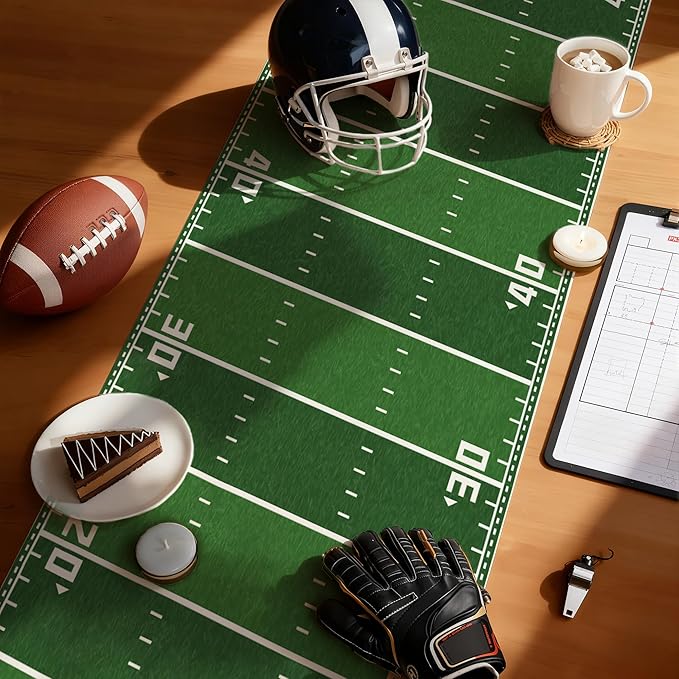 OHOME Football Party Decorations for Super Game Bowl 2026 - Game Day Table Runner | Football Decor Party Supplies - Football Theme Birthday Decorations Holiday Banner for Home