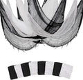 Halloween Creepy Cloth - 8 Pack (4 Black/4 White)- 76x30 Inch Cotton Gauze Fabric - DIY Spooky Decor for Haunted House,Spider Web,Ghost - Indoor Outdoor Halloween Party Decorations