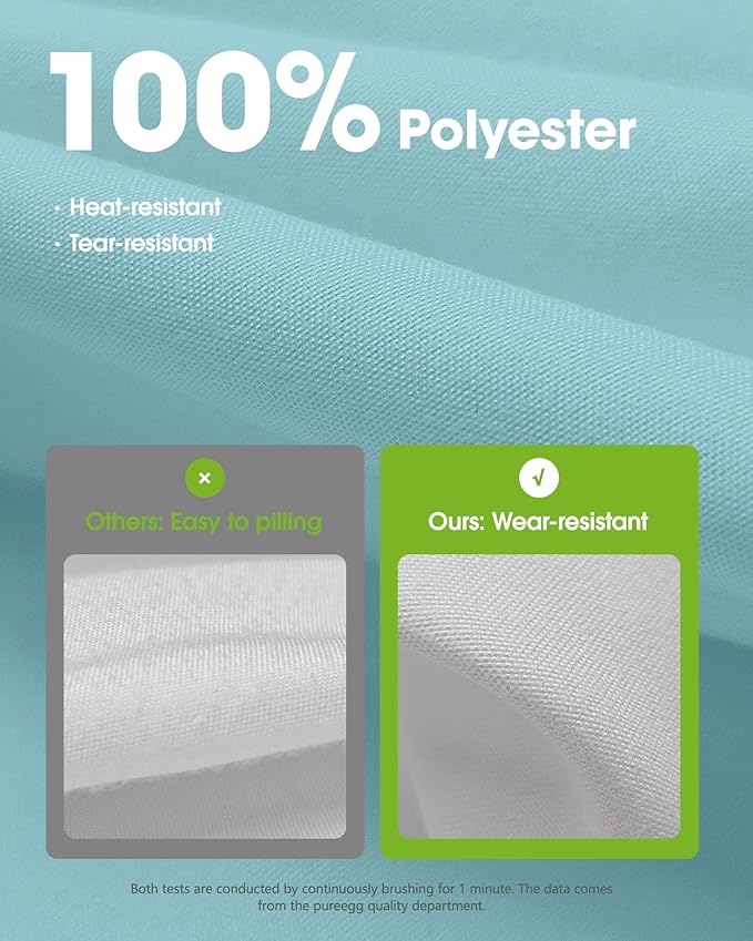 Pureegg Rectangle Table Cloth 60" x 84" – Durable Polyester Tablecloth Offers Reusable & Washable Protection, Ideal for Outdoor Party, Picnic, Wedding, Banquet and Birthday, Baby Blue
