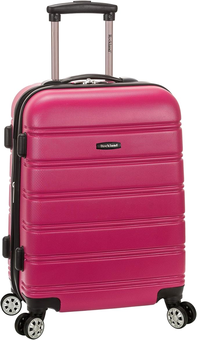 Rockland Melbourne Hardside Expandable Spinner Wheel Luggage, Carry-On 20", Magenta