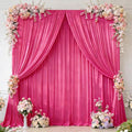 16x10FT Hot Pink Backdrop Curtains for Wedding Parties, Wrinkle Free Polyester Photography Backdrop Drapes for Wedding Baby Shower Birthday Parties Stage Background Stand Decorations 4x10ft,4 Panels