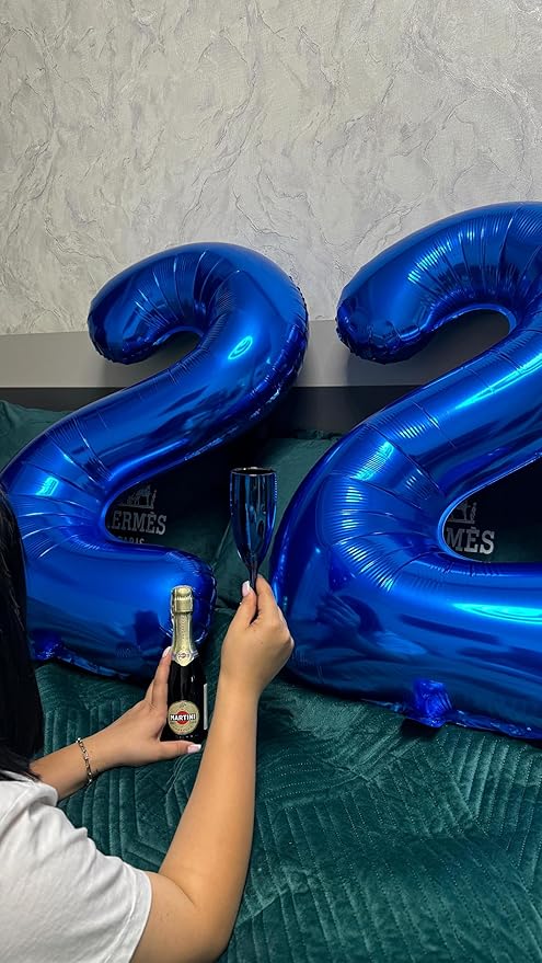 40 Inch Night Blue Number 4 Balloon, Giant 4 Number Balloons for 4th Birthday Decorations, Party Supplies for Baby Boy Girl, Night Blue Party Decor