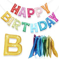 Tegeme Felt Happy Birthday Banner, Pre-strung Glitter Happy Birthday Garland Reusable Colorful Rainbow Decoration for Woman, Man Party Photo Prop(Classic,Yellow-green)